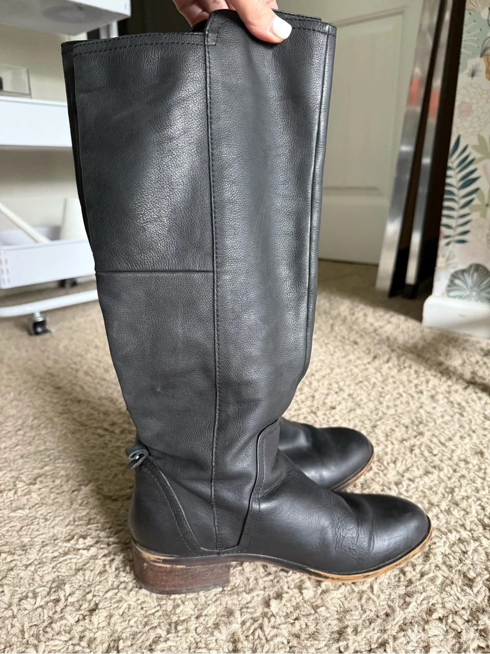 Aldo Black Over-the-Knee Leather Boots
